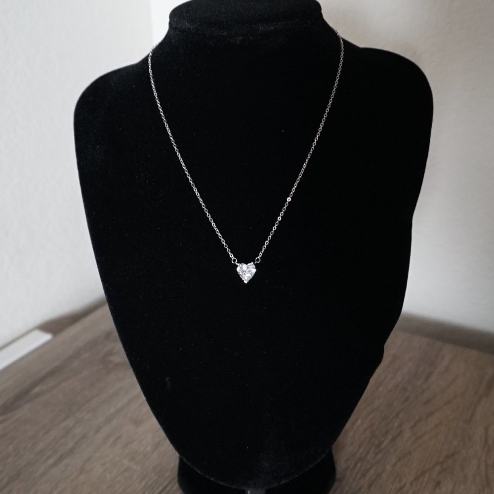 Heart Shaped Pendant Silver Necklace